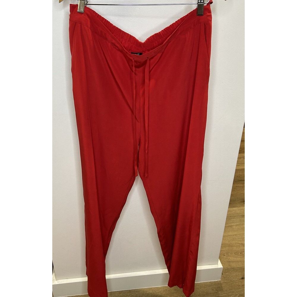 Morgan Taylor Studio Red 100% Red Silk Pants Women's Size S